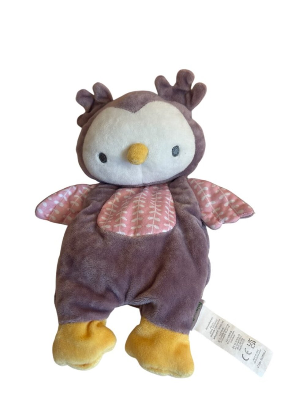 Ingenuity Purple Owl Lovey 12" Plush Baby Toy Bean Bag Tush Lovey Soft Baby